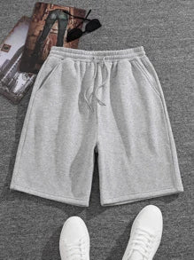 Manfinity Dauomo Men Drawstring Waist Track Shorts