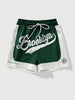 ROMWE MEN Prep Men's Letter Print Drawstring Waist Shorts, Suitable For Summer