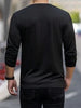 Manfinity Homme Men Round Neck Long Sleeve Gradient Print Letter Graphic Design Fitted Charming Casual T-Shirt, For Going Out, For Husband, Men's Fashion T-Shirt, Men's Graphic Tee, Ombre T-Shirt, Casual Men's Top