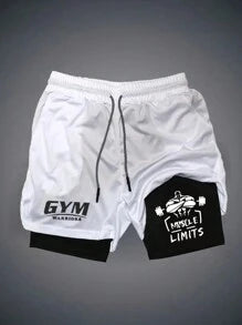 Manfinity Sport Corelite Men's Letter Print Drawstring Waist Sport Shorts