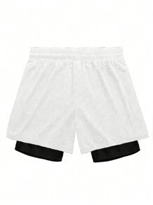 Manfinity Sport Corelite Men's Letter Print Drawstring Waist Sport Shorts