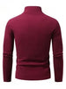 Manfinity Homme Men's Solid Color Turtleneck Long Sleeve Fleece Casual T-Shirt, Autumn/Winter
