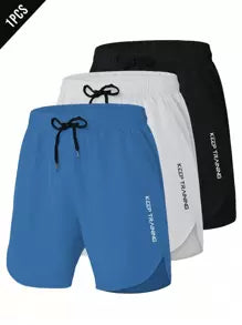 Manfinity Sport Corelite Men's Front Lace-Up Letter Print Pocket Casual Sports Shorts
